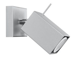 Miniaturka 12 - Nowoczesny srebrny kinkiet LED z prostokątną głowicą