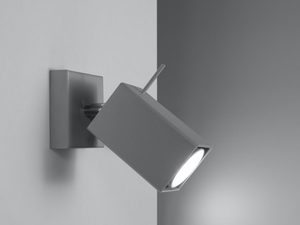 Miniaturka 14 - Szary kinkiet LED z nowoczesną obudową montowany na ścianie