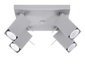 Miniaturka 6 - Szary plafon poczwórny z prostokątnymi reflektorami regulowanymi