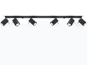 Miniaturka 1 - Lampa szynowa LED z czarnymi reflektorami w układzie liniowym