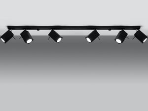 Miniaturka 2 - Nowoczesna kuchnia z czarną lampą sufitową z reflektorami