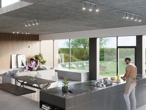 Miniaturka 3 - Nowoczesne oświetlenie sufitowe LED w kuchni z oknami