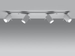 Miniaturka 14 - Biała lampa szynowa LED z reflektorami na tle szarym