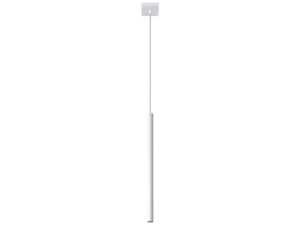 Miniaturka 14 - Lampa wisząca biała tuba metalowa smukła z sufitową rozetą