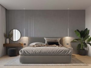 Miniaturka 4 - Nowoczesna sypialnia z wąską lampą