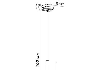 Miniaturka 12 - Techniczny rysunek zawieszenia lampy LED z wymiarami