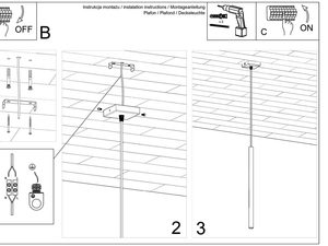 Miniaturka 13 - Schemat montażu lampy pionowej z sufitu w stylu nowoczesnym