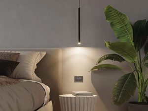 Miniaturka 5 - Aranżacja sypialni z nowoczesnym czarnym kinkietem LED