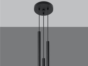Miniaturka 2 - Designerska lampa wisząca LED z trzema przewodami w kolorze czarnym