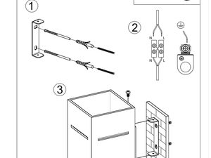 Miniaturka 19 - Rzut techniczny montażu kinkietu z wymiarami i instrukcją
