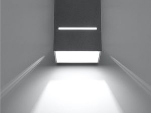 Miniaturka 8 - Widok od dołu na czarny kinkiet z podwójnym paskiem świetlnym