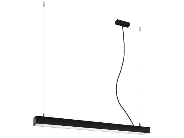 Nowoczesna czarna lampa LED, minimalistyczna forma, prostokątny design