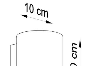 Miniaturka 6 - Wymiarowy rysunek kinkietu betonowego o wysokości 10 cm i szerokości 12 cm
