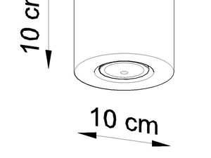 Miniaturka 6 - Rysunek techniczny lampy cylindrycznej – wysokość 10 cm