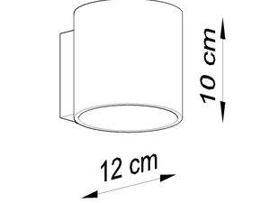 Miniaturka 6 - Rysunek techniczny okrągłego kinkietu ściennego o średnicy 12 cm