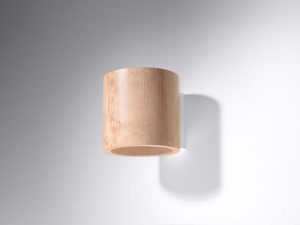 Miniaturka 1 - Lampa ścienna o cylindrycznym kształcie z efektem drewna