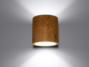 Miniaturka 2 - Drewniany kinkiet walcowy emitujący światło w górę i w dół