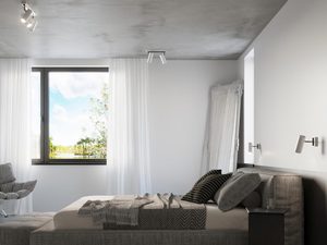 Miniaturka 10 - Designerska biała lampa sufitowa LED z dwoma reflektorami