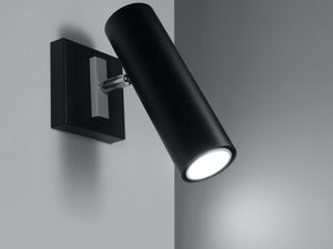 Miniaturka 2 - Pojedynczy kinkiet LED z czarnym cylindrycznym reflektorem