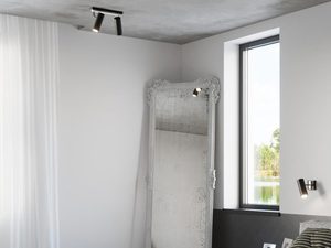 Miniaturka 5 - Czarny kinkiet LED z okrągłą tubą w lofcie