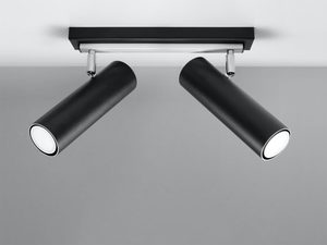 Miniaturka 1 - Potrójna lampa sufitowa LED z czarnymi reflektorami