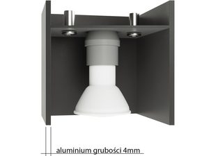 Miniaturka 17 - Przekrój techniczny oprawy LED z gniazdem GU10
