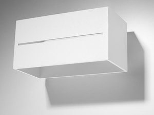 Miniaturka 7 - Biały kinkiet LED z aluminiową obudową i poziomą szczeliną