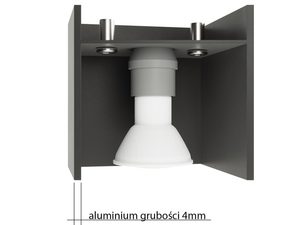 Miniaturka 18 - Przekrój techniczny prostokątnego kinkietu LED z oprawką