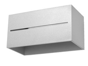 Miniaturka 12 - Matowy srebrny kinkiet LED z poziomą linią światła