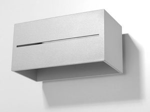 Miniaturka 13 - Srebrny kinkiet LED z aluminiową obudową i podświetleniem