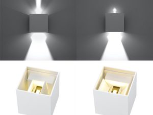 Miniaturka 16 - Efekt świetlny różnych kinkietów LED z rozproszeniem góra-dół