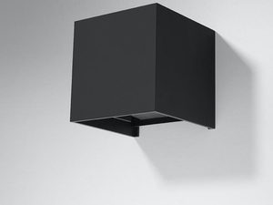 Miniaturka 1 - Designerski czarny kinkiet LED w kształcie sześcianu z wnęką