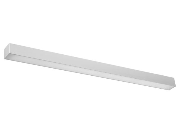 Nowoczesna lampa LED, biały panel, minimalistyczny styl