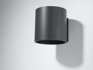 Miniaturka 1 - Okrągły czarny kinkiet LED, montaż ścienny, styl industrialny