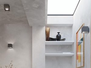 Miniaturka 23 - Nowoczesne wnętrze z kinkietami LED i obrazem na betonowej ścianie