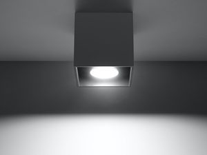 Miniaturka 20 - Czarny plafon LED o kwadratowym kształcie z białym wnętrzem