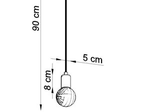 Miniaturka 53 - Techniczny rysunek nowoczesnej lampy sufitowej z przewodem