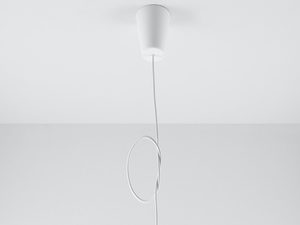 Miniaturka 20 - Designerska biała lampa sufitowa z jednym ozdobnym kablem