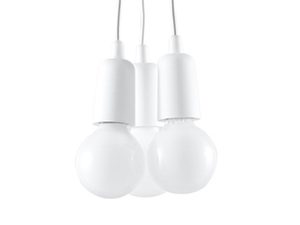 Miniaturka 14 - Nowoczesna lampa wisząca z trzema białymi kloszami LED