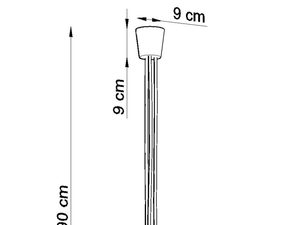 Miniaturka 54 - Rysunek techniczny z wymiarami nowoczesnej lampy wiszącej LED