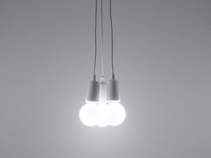 Miniaturka 13 - Designerska biała lampa z trzema kulistymi kloszami LED