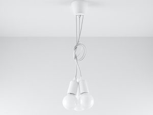 Miniaturka 10 - Nowoczesna biała lampa wisząca LED z kulistymi kloszami