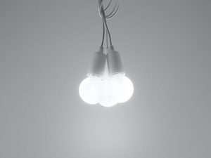 Miniaturka 11 - Designerska biała lampa LED z trzema kloszami w stylu minimalistycznym