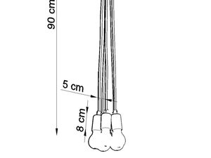 Miniaturka 54 - Rysunek techniczny nowoczesnej lampy wiszącej LED