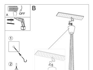 Miniaturka 55 - Schemat montażowy lampy sufitowej z sześcioma źródłami światła