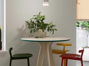 Miniaturka 7 - Biała lampa wisząca LED nad stołem w jasnej jadalni