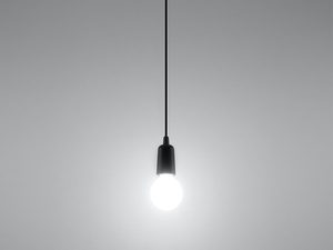 Miniaturka 11 - Nowoczesna czarna lampa LED z długim kablem i kulistą żarówką