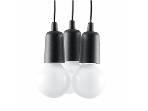 Minimalistyczna lampa wisząca z czarnymi oprawkami