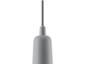 Miniaturka 33 - Zbliżenie na szarą oprawkę lampy z białą żarówką LED