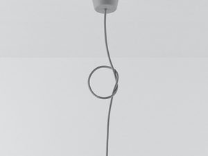 Miniaturka 26 - Designerska szara lampa wisząca z jedną kulistą żarówką